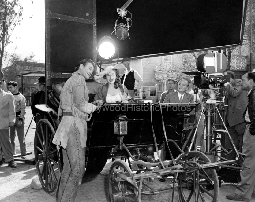 John Wayne 1949 With Vera Ralston at Republic Studios wm.jpg
